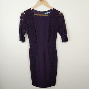 Antonio Melani Plum Purple Lace Cocktail Formal Dress size 0